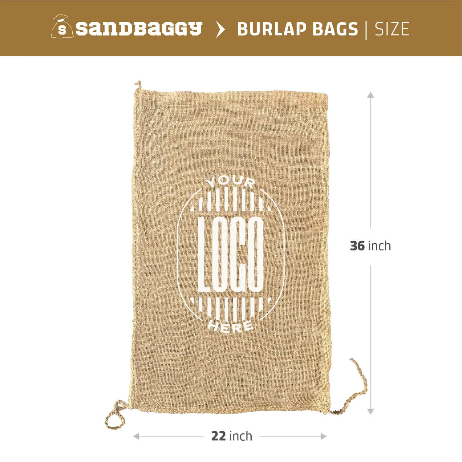 22" x 36" Custom Printed Burlap Bags (100 Lb Capacity)