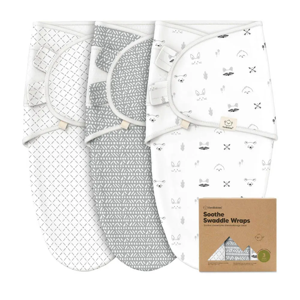 3-Pack Organic Baby Swaddle Sleep Sacks By Keababies