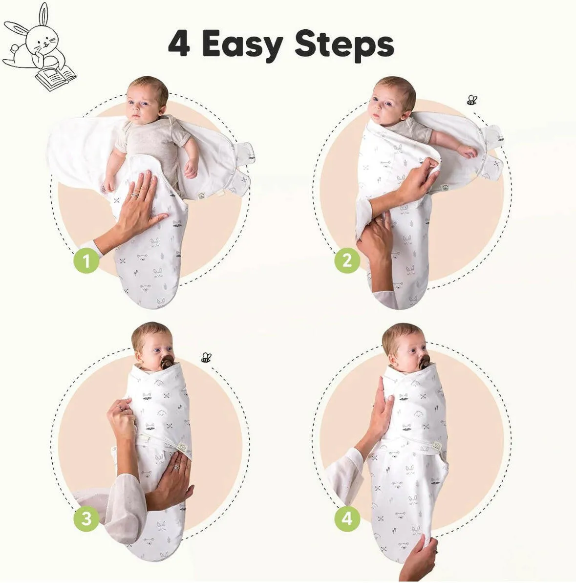 3-Pack Organic Baby Swaddle Sleep Sacks By Keababies