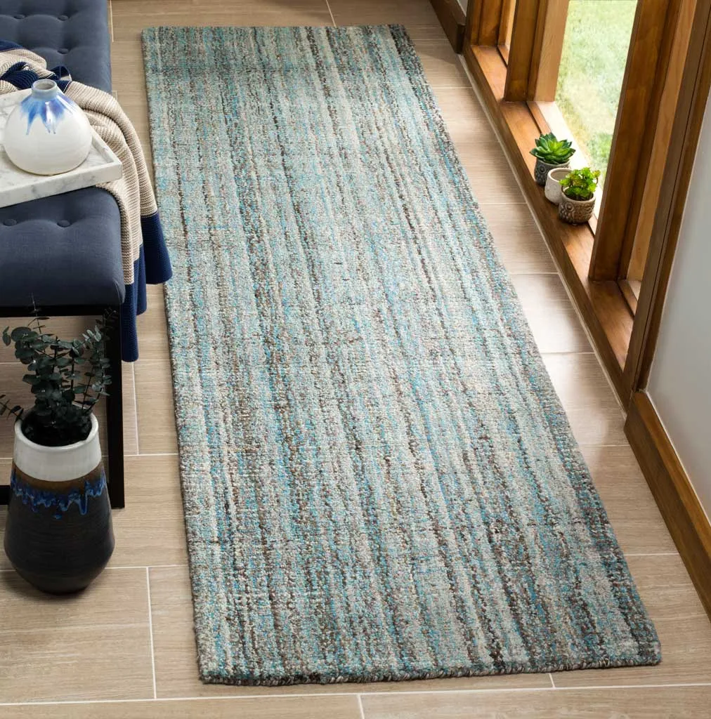 Abstract Light Blue/Multi Runner Rug