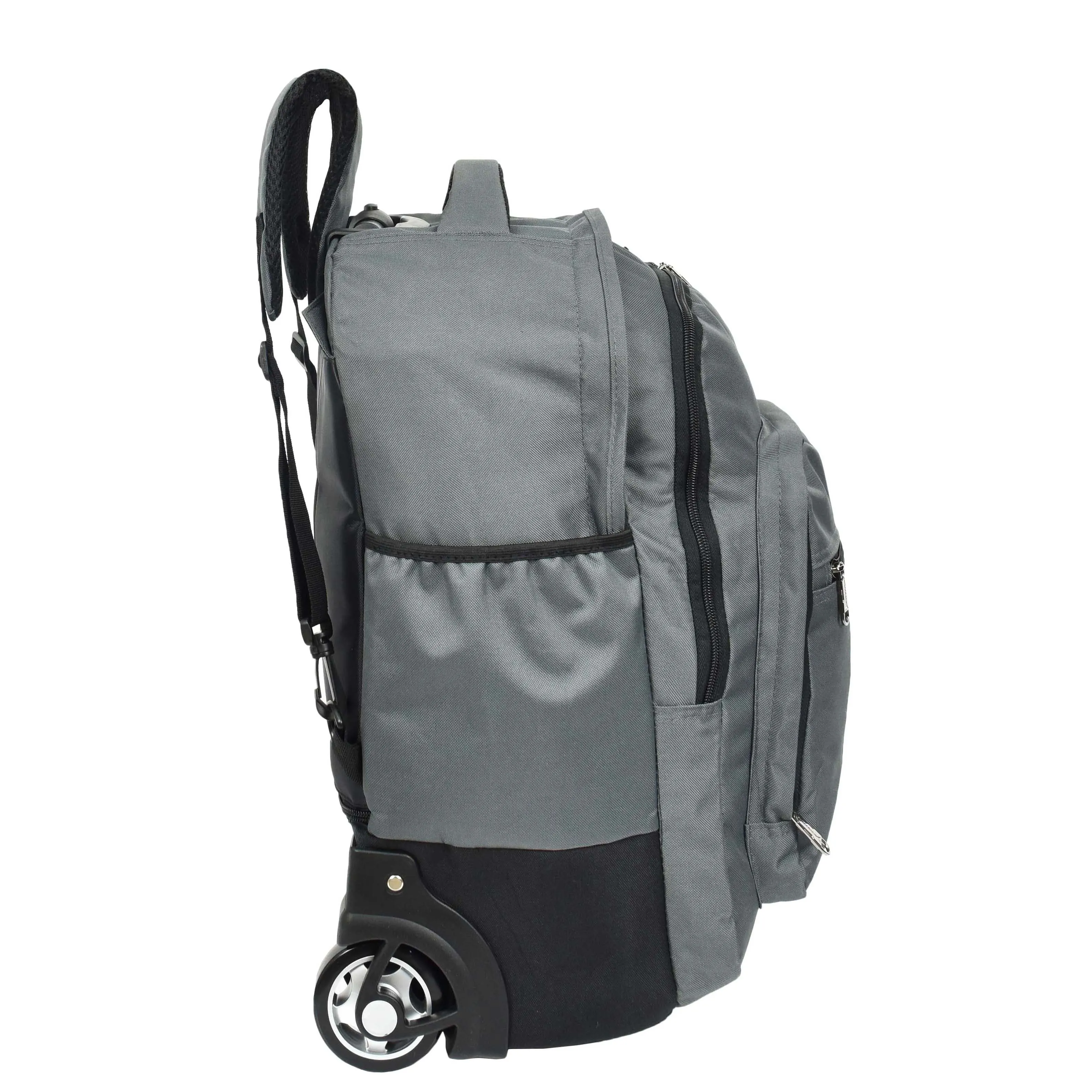 Backpack On Wheels Cabin Size Multi-use Travel Rucksack Laptop Bag Tram Grey