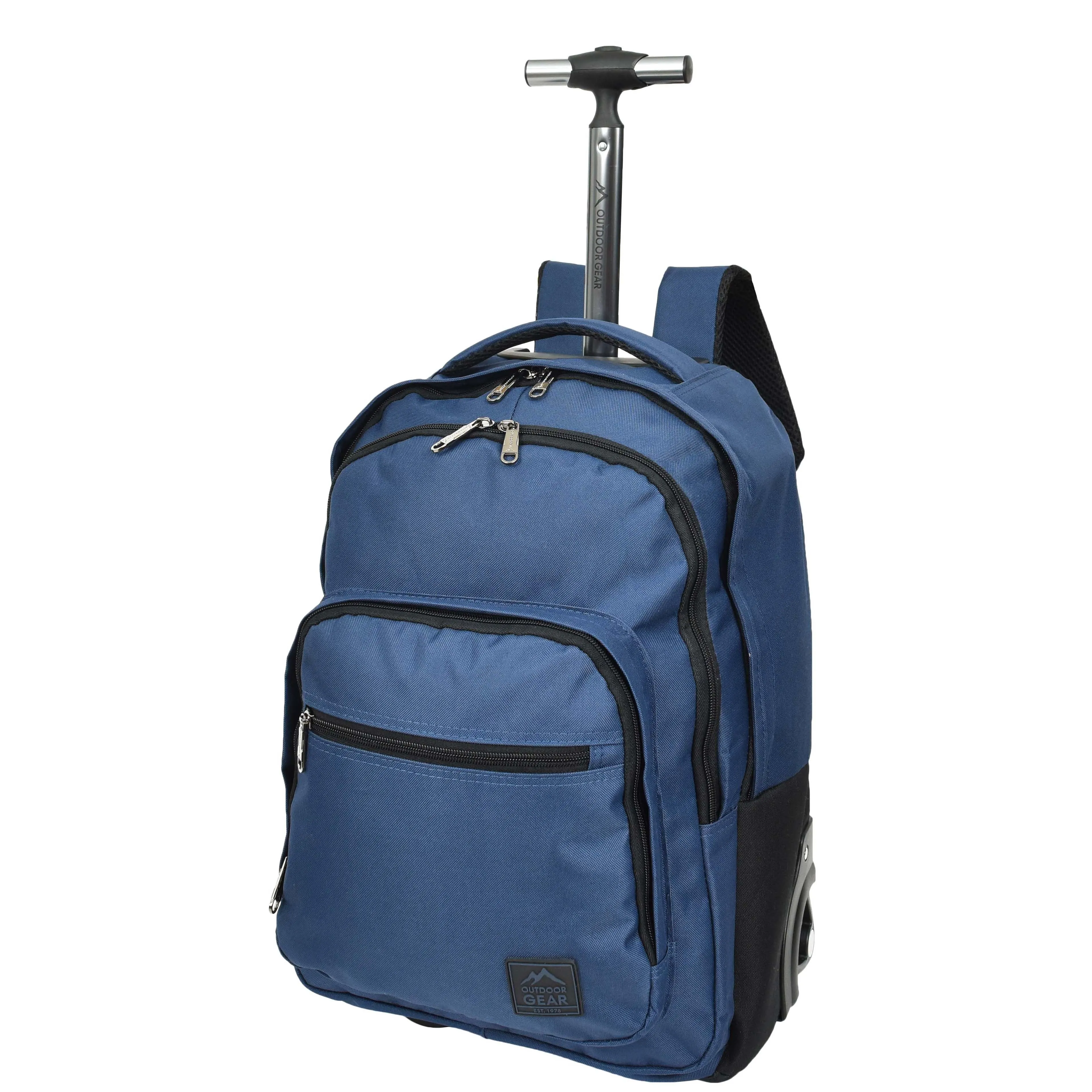 Backpack On Wheels Cabin Size Multi-use Travel Rucksack Laptop Bag Tram Navy