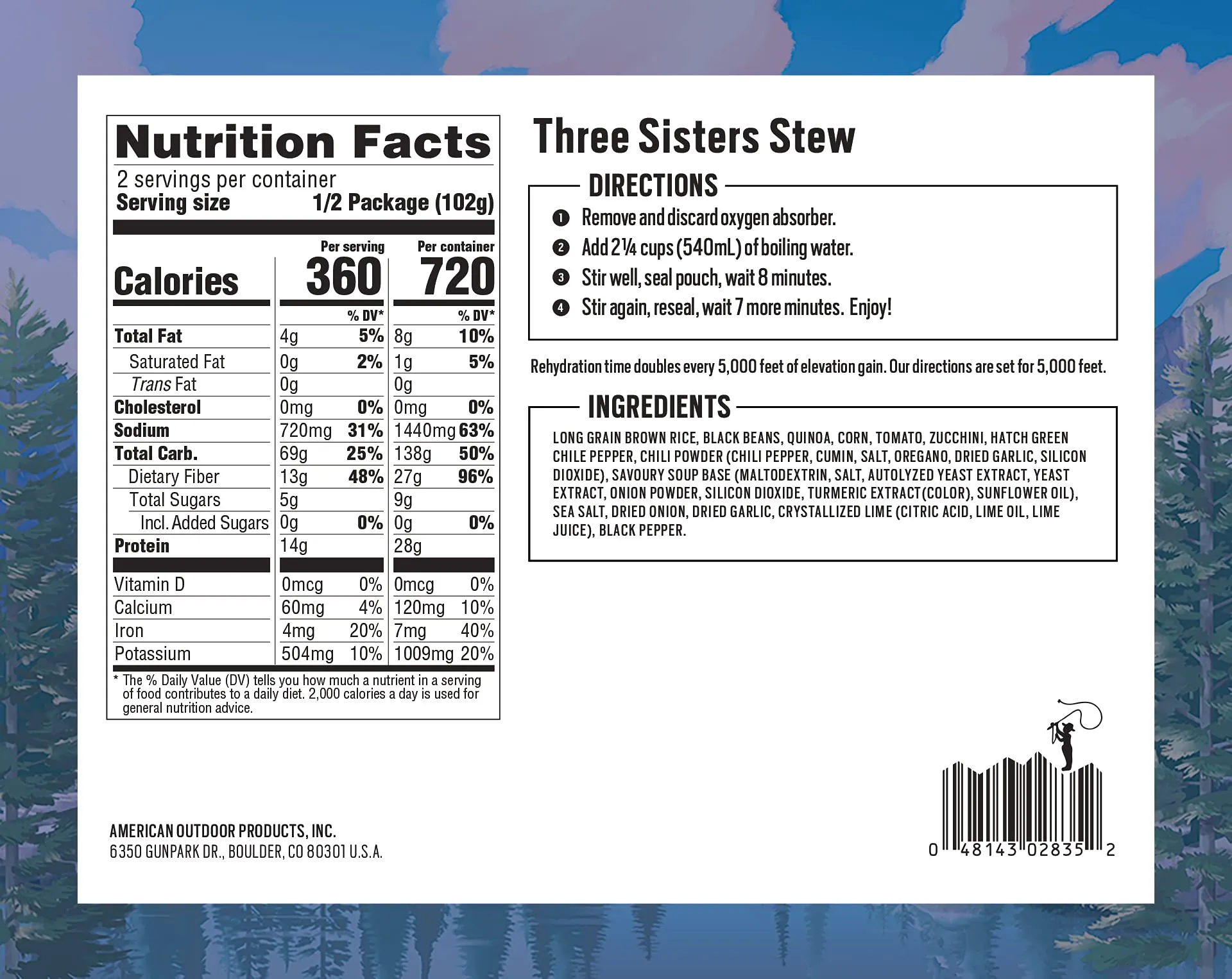 Backpacker's Pantry - Three Sisters Stew - 2 Servings