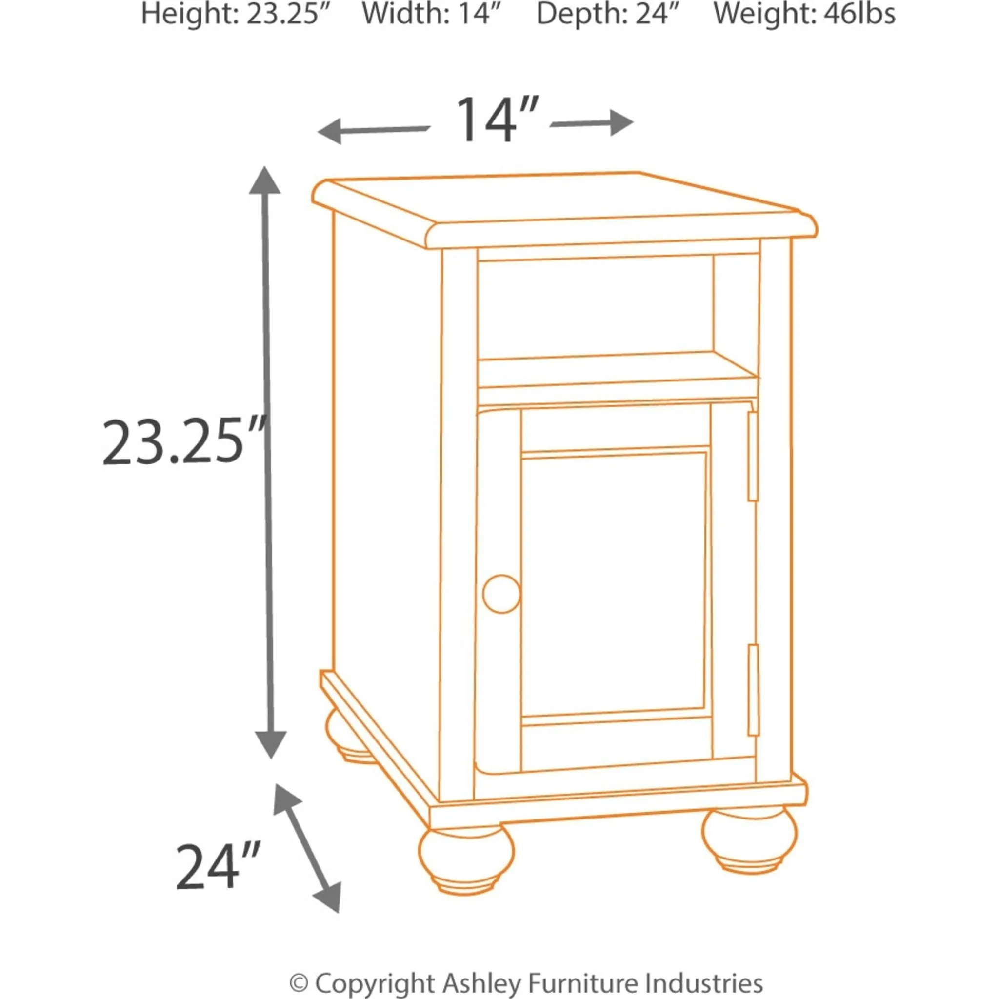 Barilanni Chairside End Table