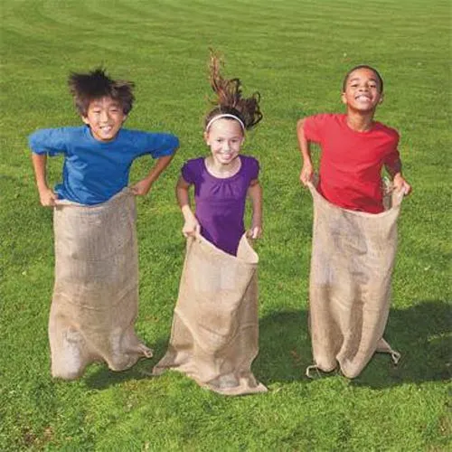 Burlap Bags for Sack Races - 18" x 28" Child Size (10 Pack)