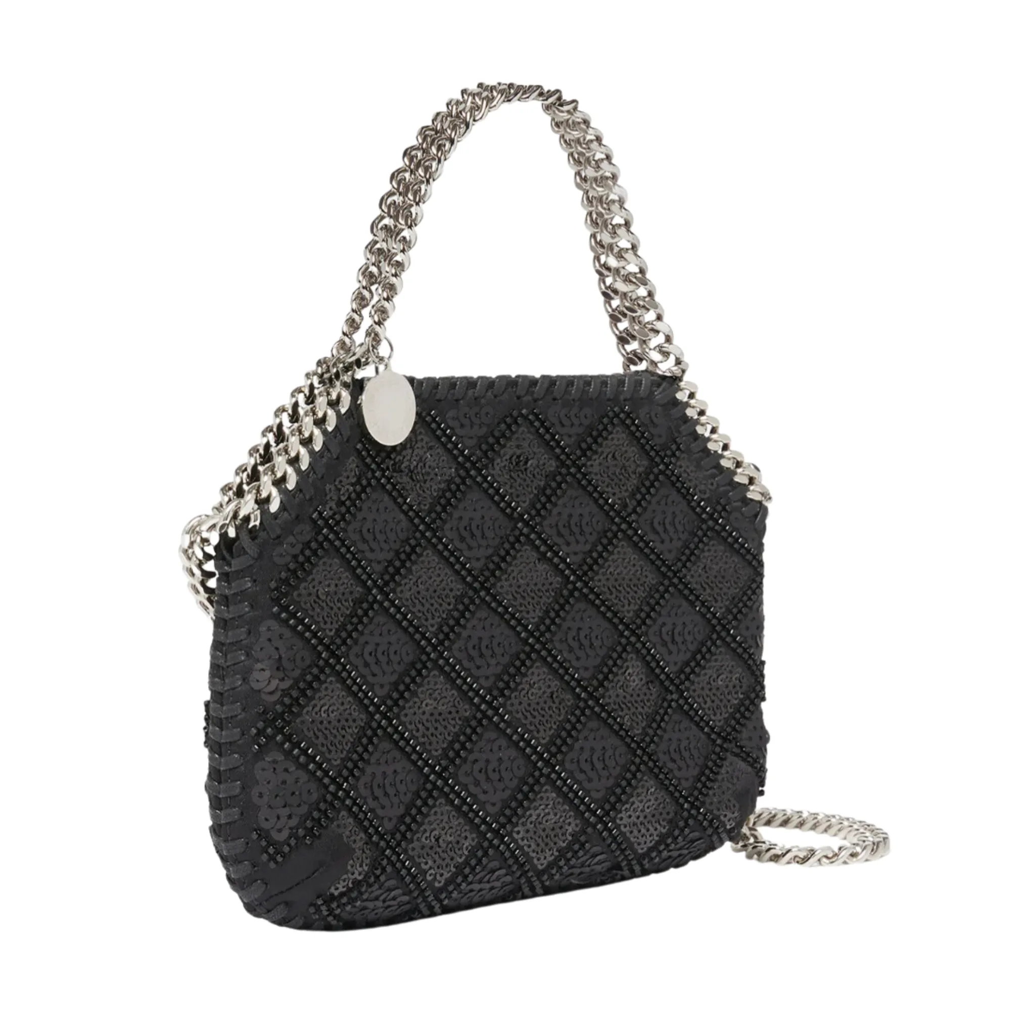 Check Sequin Crystal & Mesh Bag