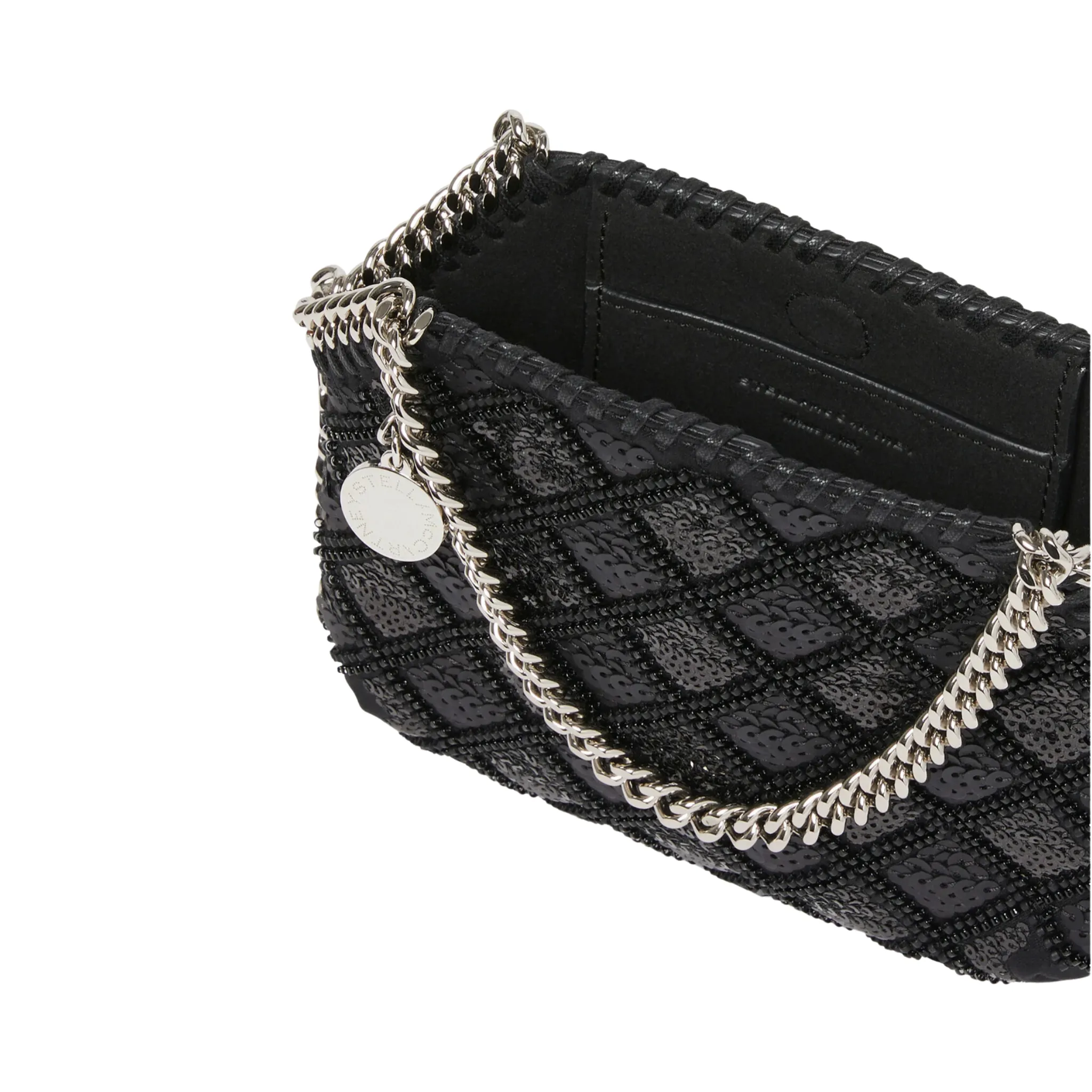 Check Sequin Crystal & Mesh Bag