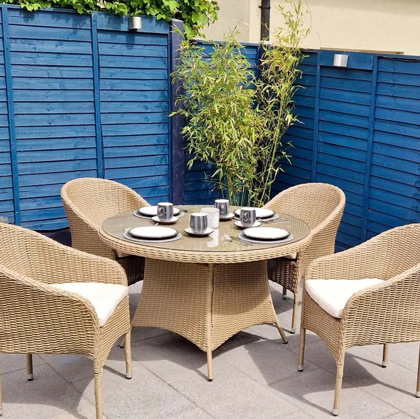 Claudia Outdoor Garden Dining Table 4 Chairs Set