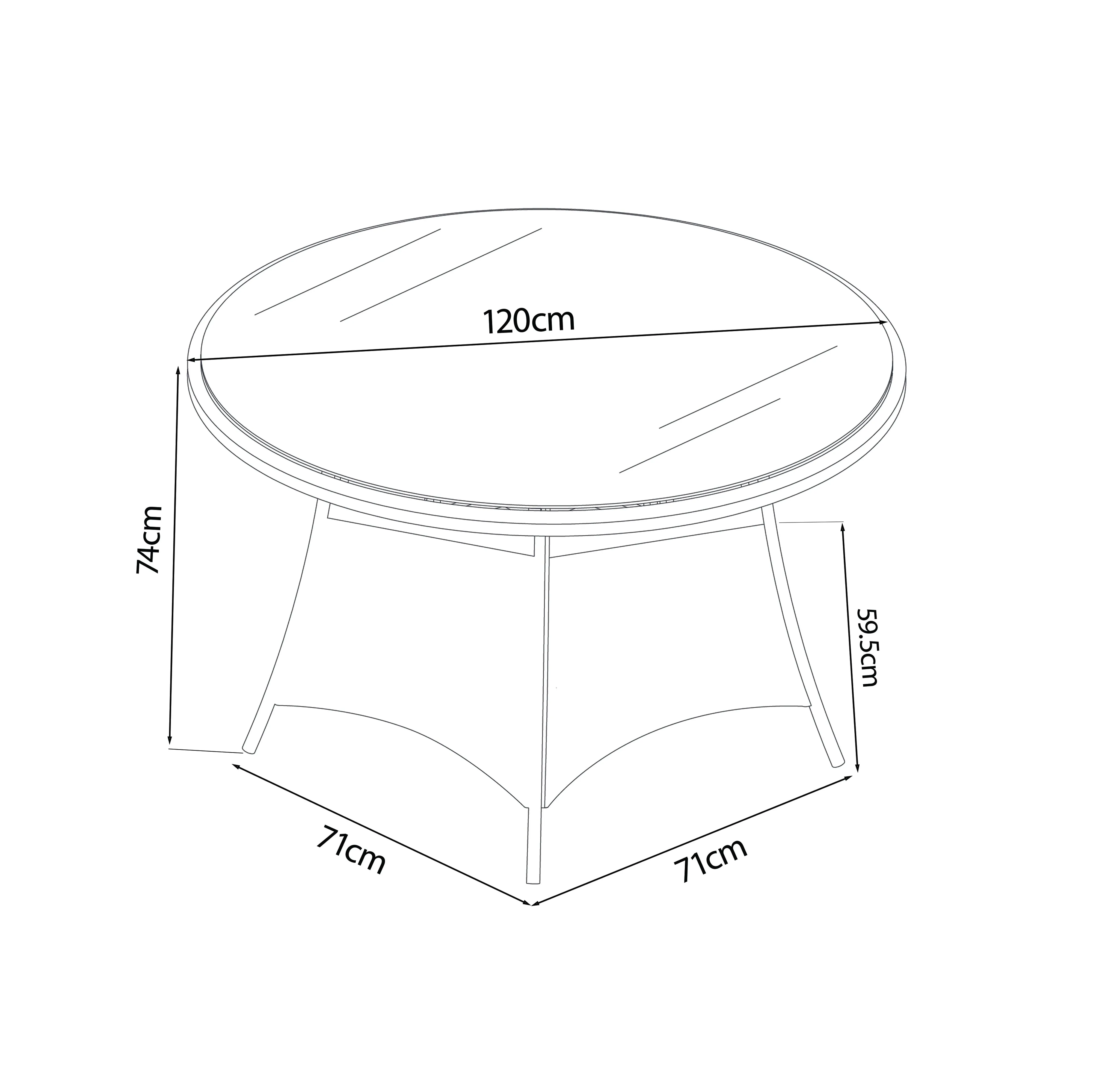 Claudia Outdoor Garden Dining Table 4 Chairs Set