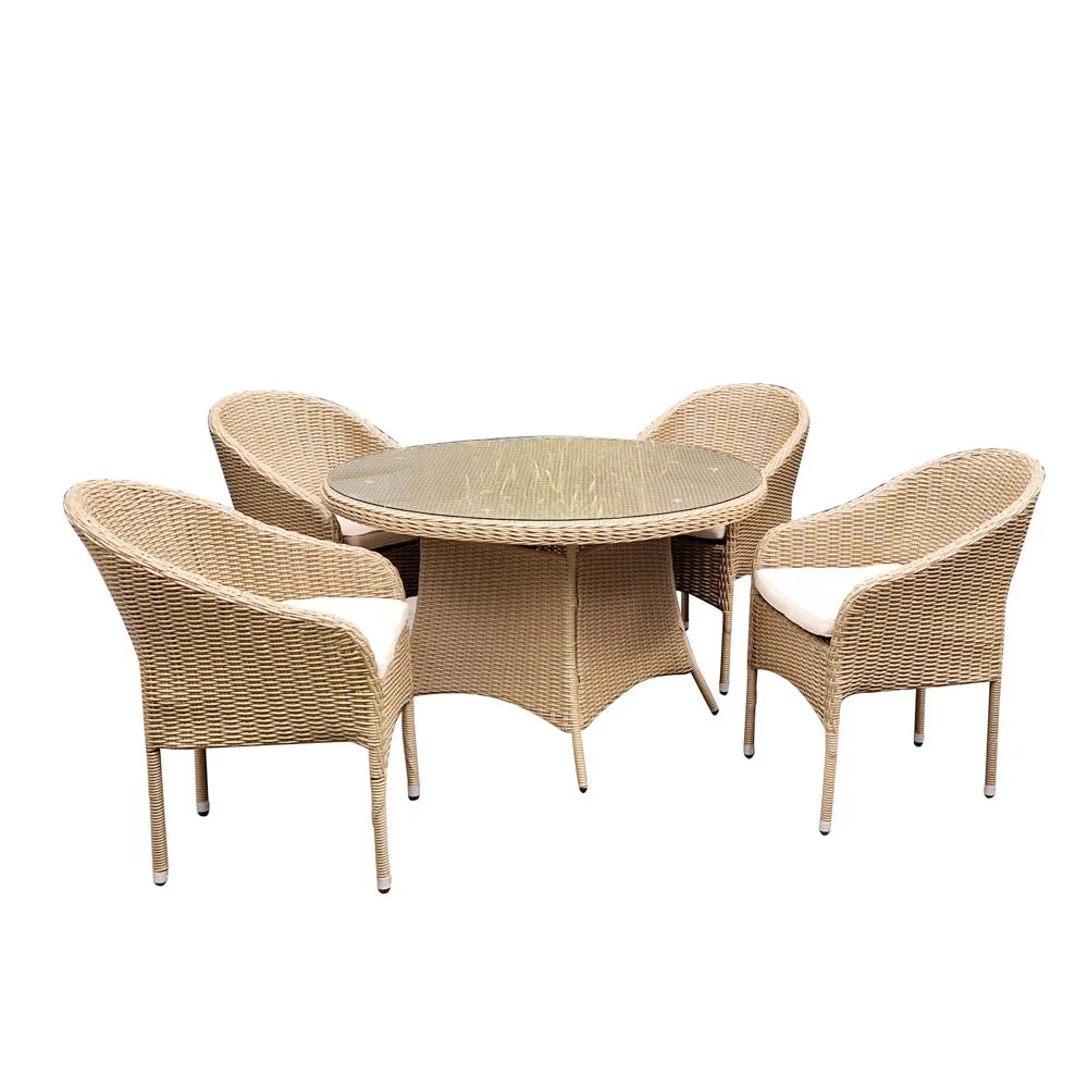 Claudia Outdoor Garden Dining Table 4 Chairs Set