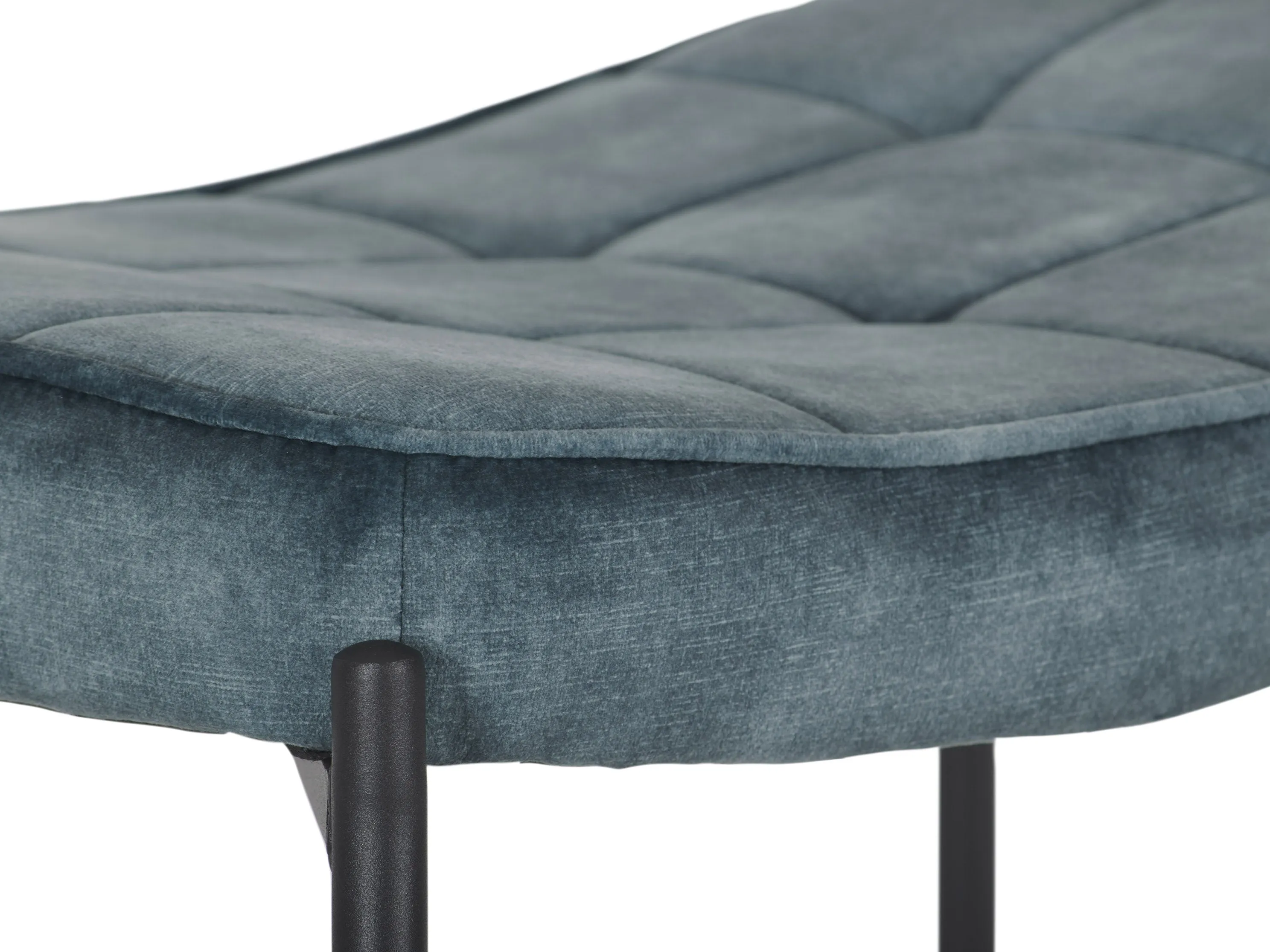 Dark Teal Velvet Accent Chair with Stool