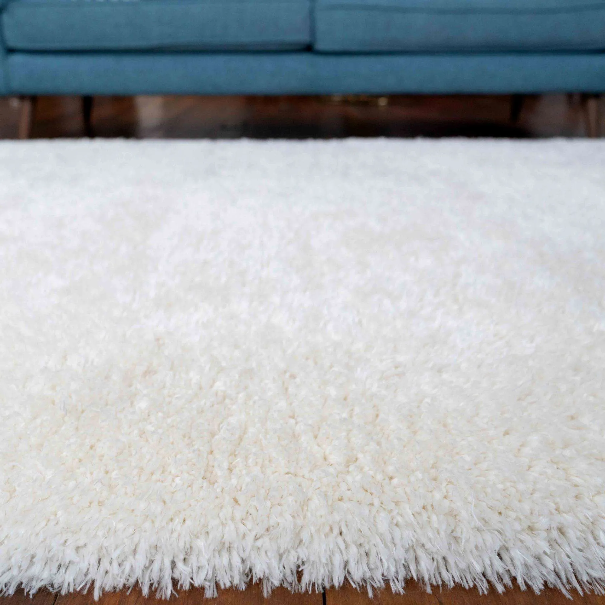 Deluxe Thick Soft Cream Shaggy Living Room Rug - Whistler