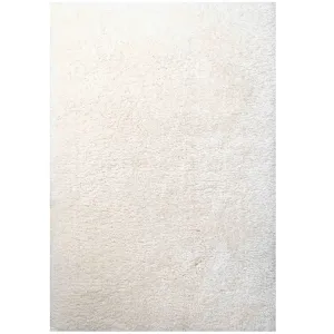 Deluxe Thick Soft Cream Shaggy Living Room Rug - Whistler