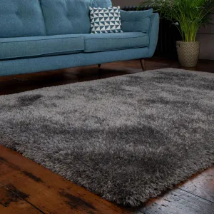 Deluxe Thick Soft Dark Grey Shaggy Rug - Whistler