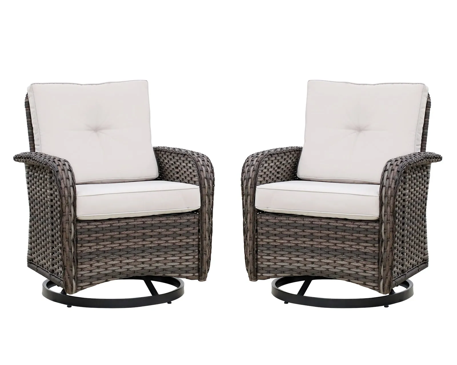 EAGLE PEAK 2pc Rattan Swivel Rocker Patio Conversation Set