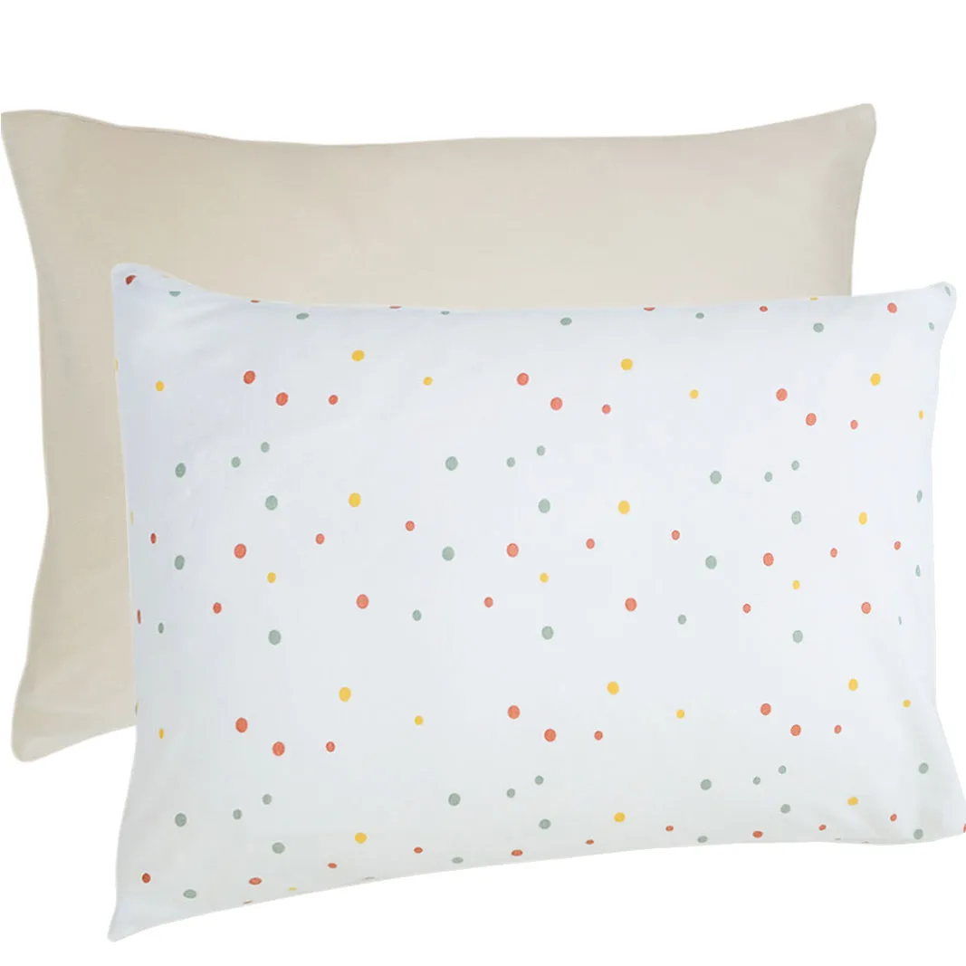 Ecolino® Pillowcase, 100% Organic Cotton, 2 Pack, Oat   Dots