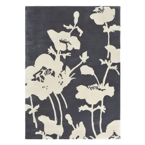 Florence Broadhurst Floral Rug - Charcoal