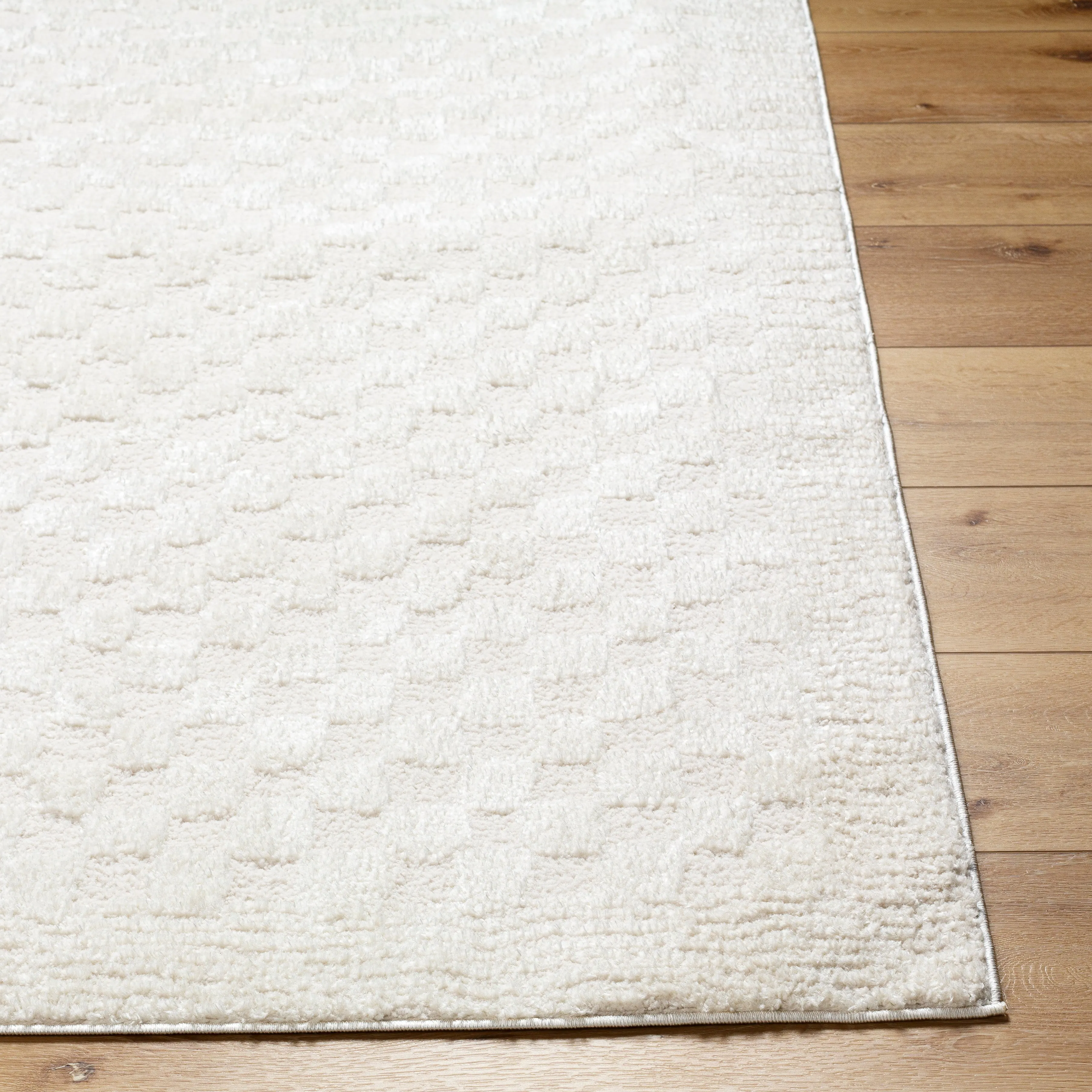 Floyd Ivory Border Checkered Rug