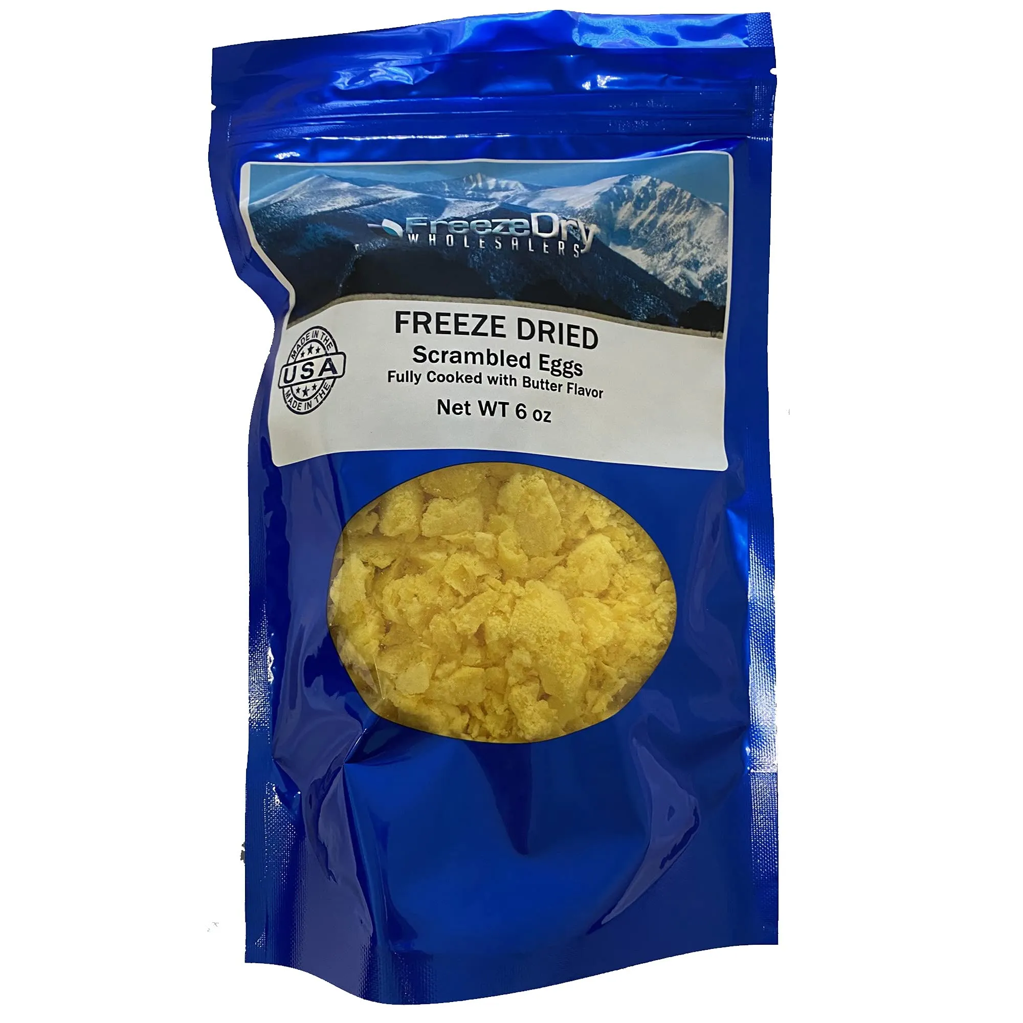 Freeze Dry Wholesalers Freeze-Dried Scrambled Eggs Backpacking and Breakfast Camping Food - Emergency Food - Family Size - Fully Cooked