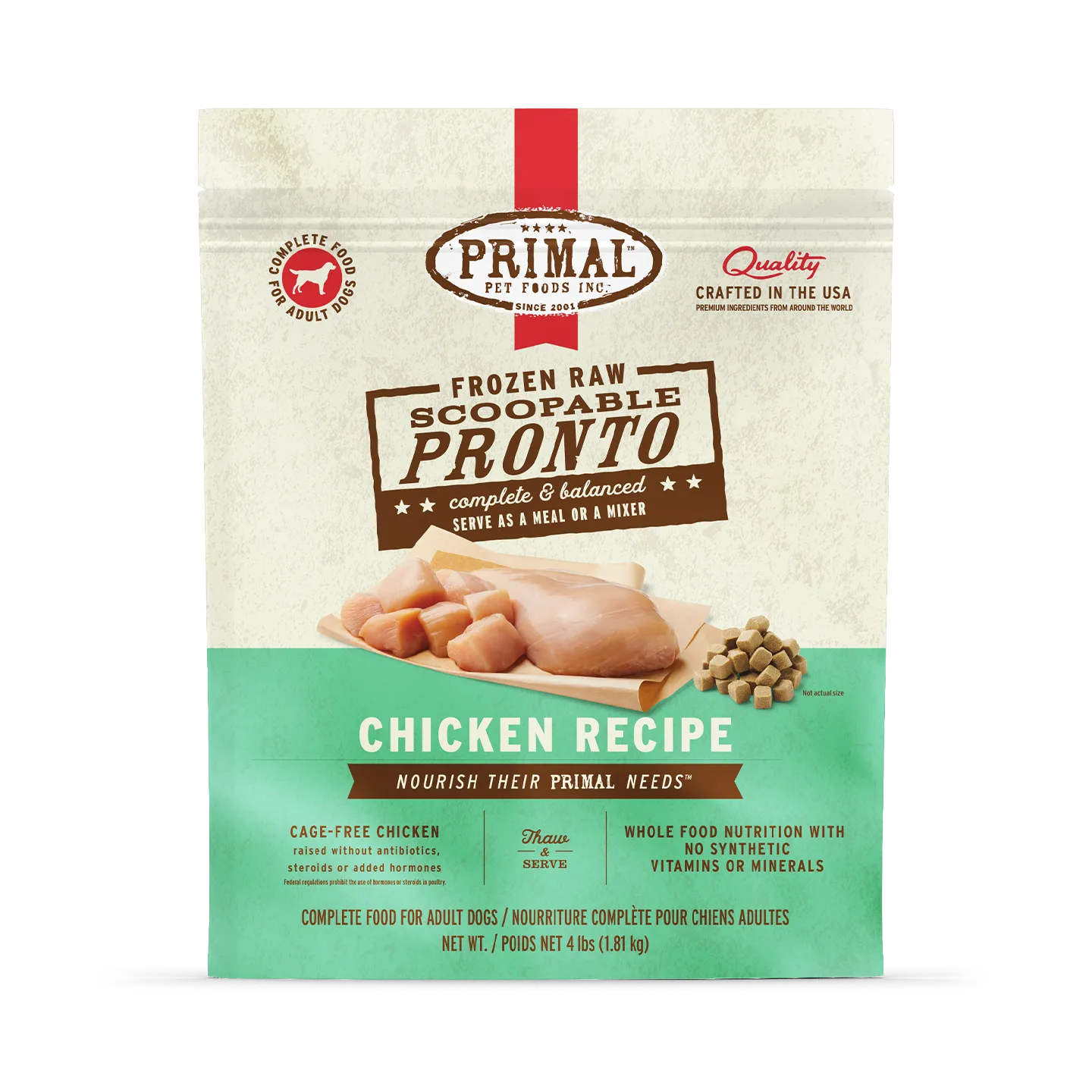 Frozen Raw Scoopable Pronto Dog Food <br> Chicken Recipe