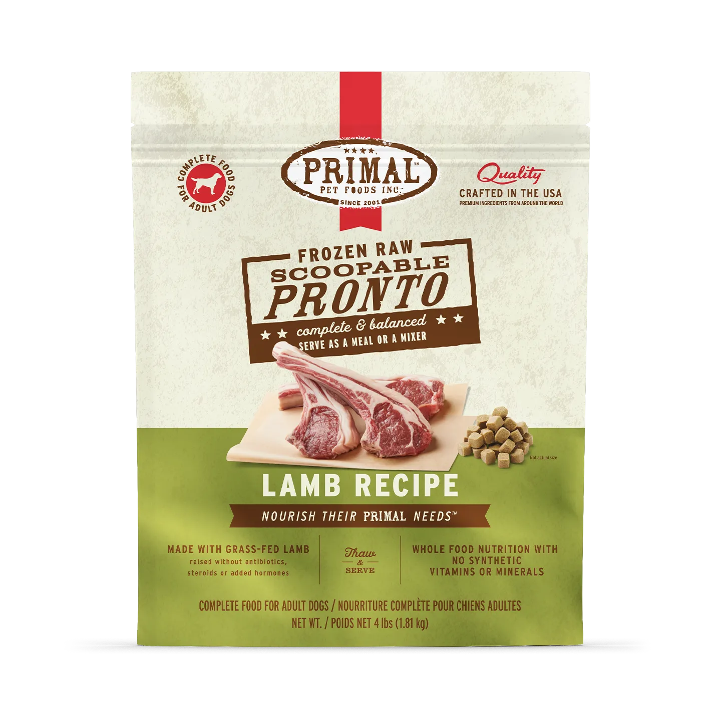 Frozen Raw Scoopable Pronto Dog Food <br> Lamb Recipe