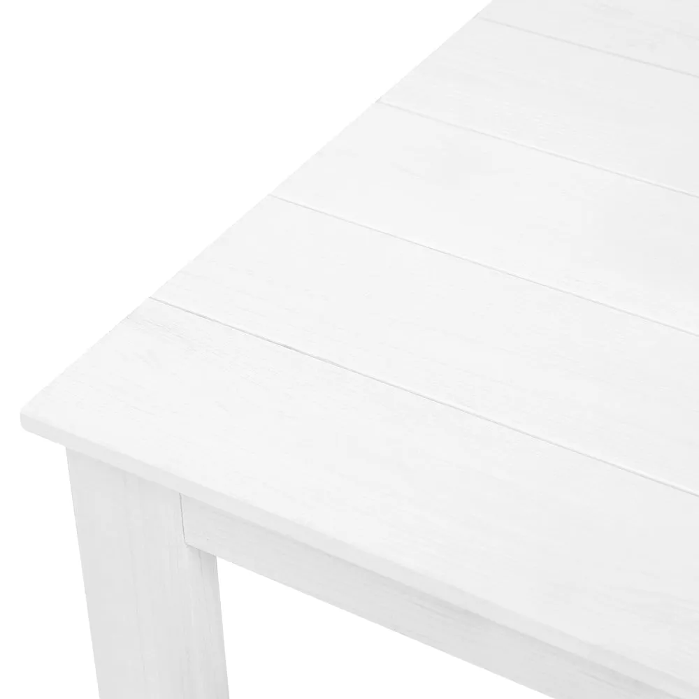 Gardeon 3PC Adirondack Outdoor Table and Chairs Wooden Sun Lounge Beach Patio White