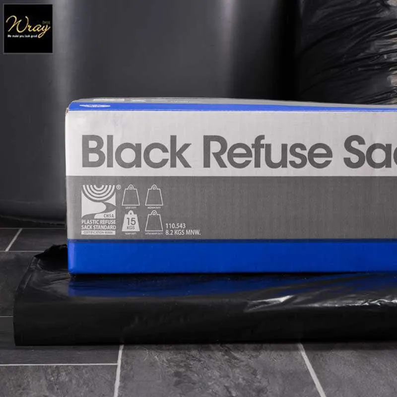 Heavy Duty Black Refuse Sacks 38" x200