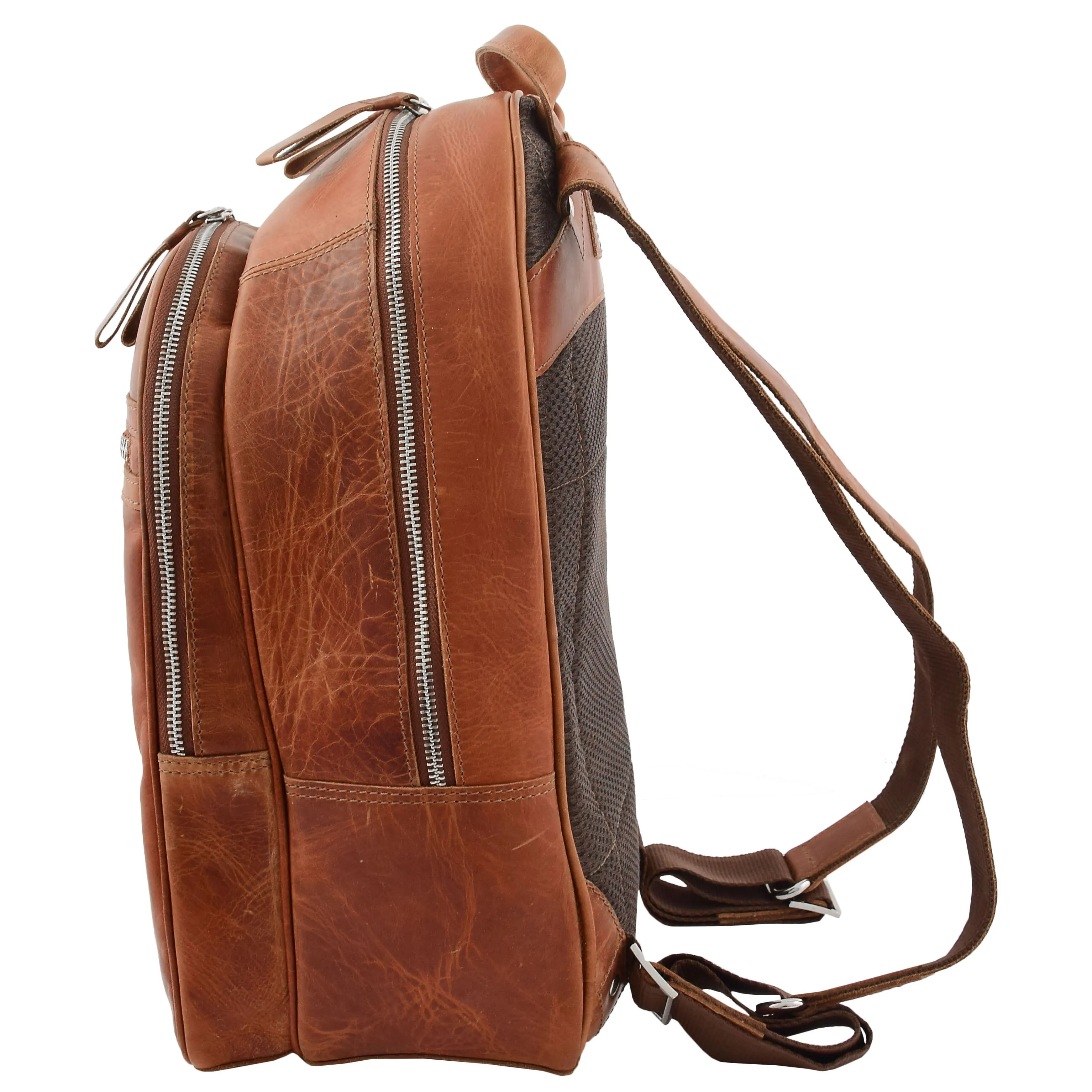 High Quality Genuine Tan Leather Backpack Large Size Work Casual Travel Bag Trek