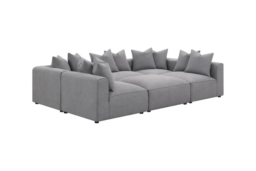 Jennifer 6-piece Upholstered Modular Sectional Grey 551594-SET