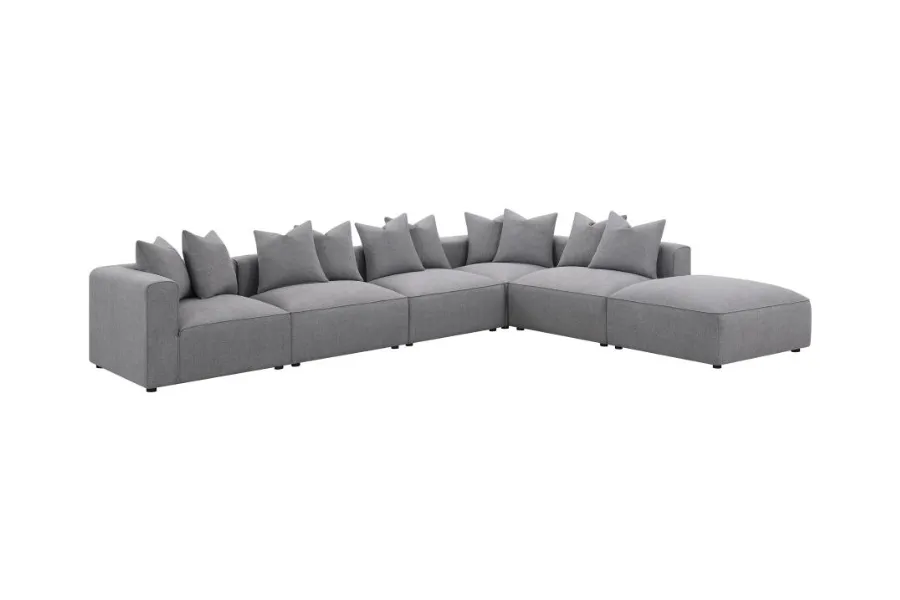 Jennifer 6-piece Upholstered Modular Sectional Grey 551594-SET