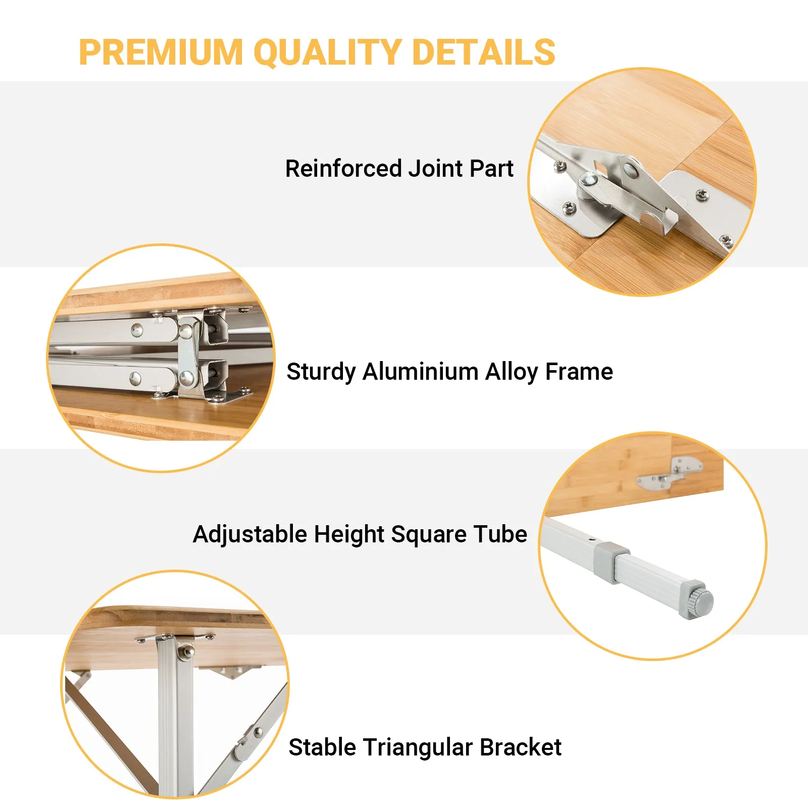 KingCamp 6 People Bamboo Folding Table