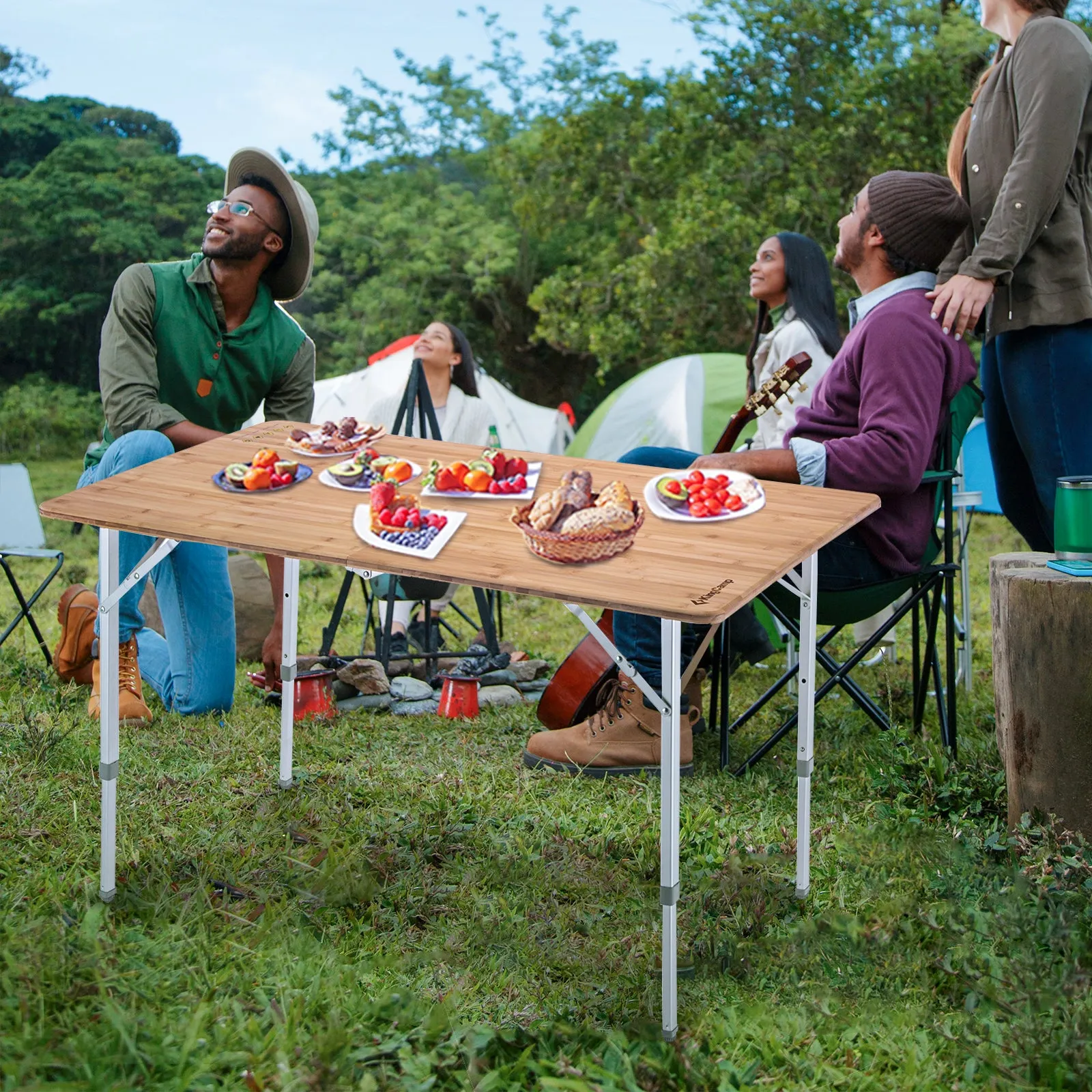 KingCamp 6 People Bamboo Folding Table