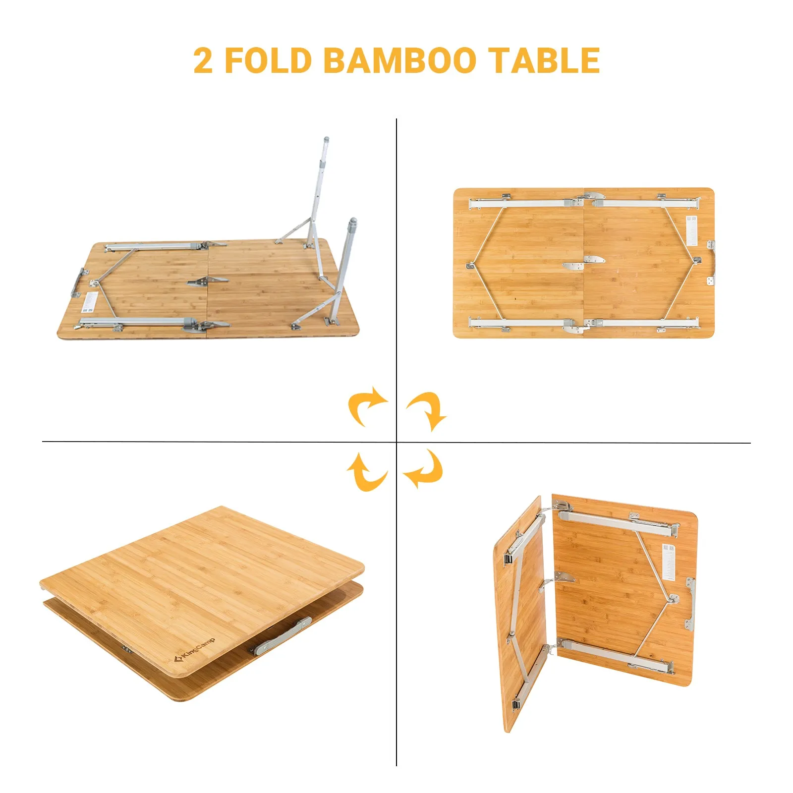 KingCamp 6 People Bamboo Folding Table