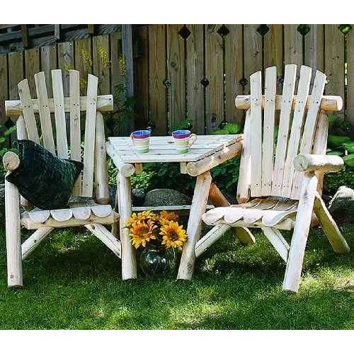 Lakeland Mills Cedar Visa-Tete Chair and Table Set