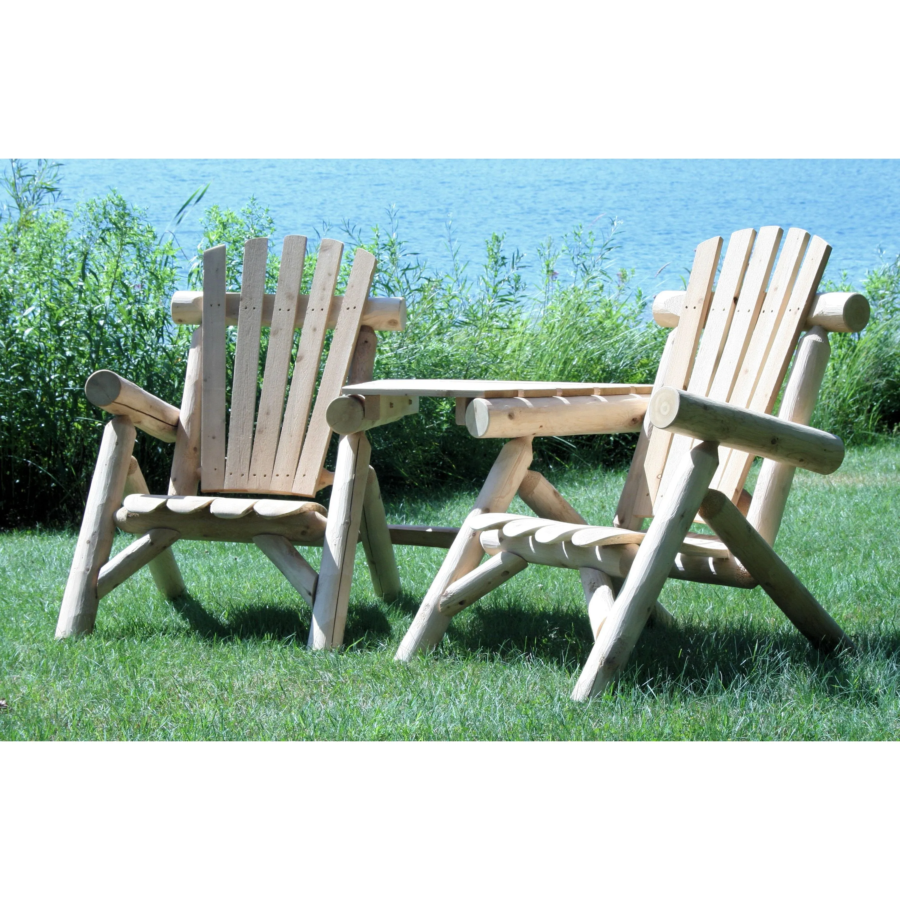 Lakeland Mills Cedar Visa-Tete Chair and Table Set