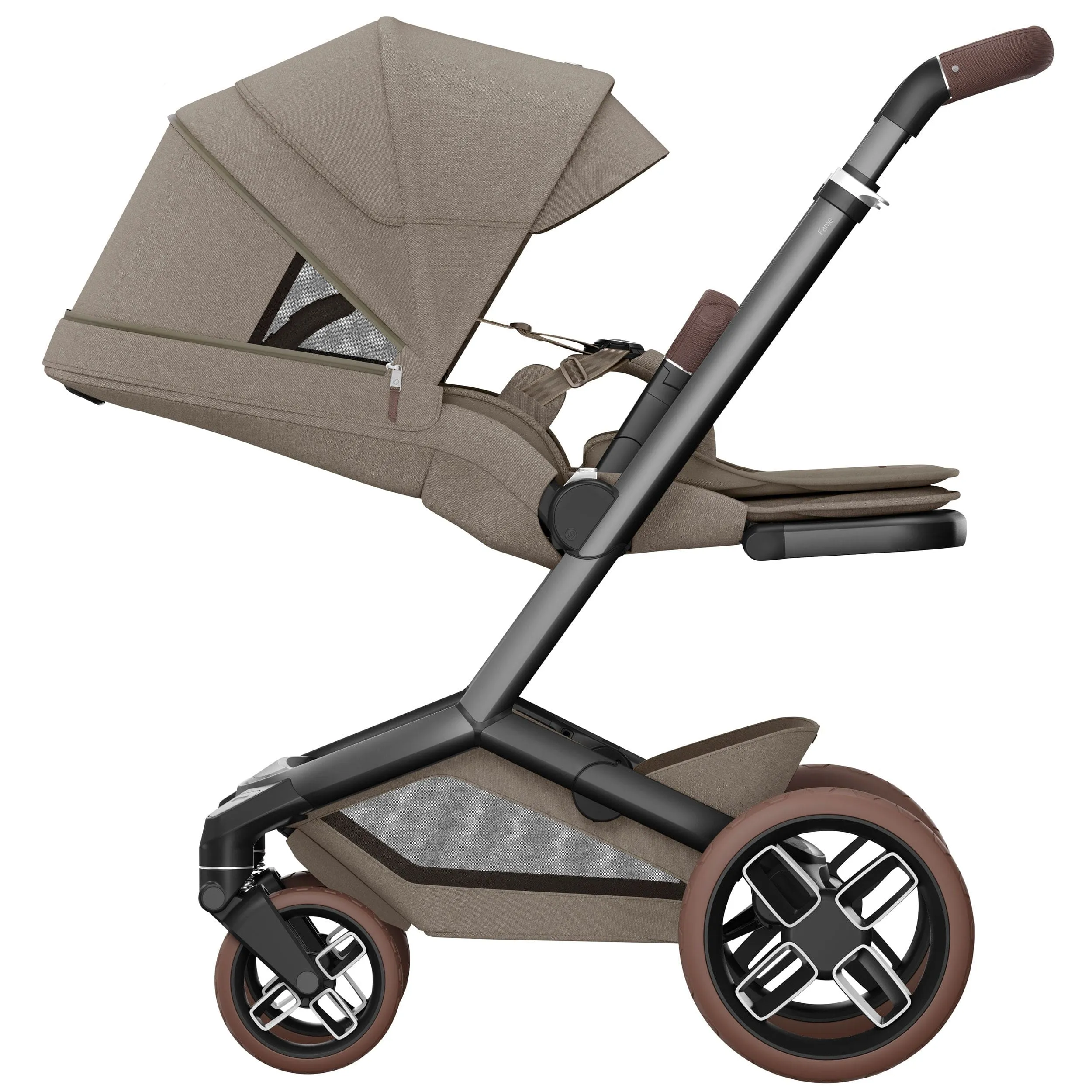 Maxi-Cosi FAME 8 Piece Complete Bundle in Twillic Truffle (Brown Wheels)