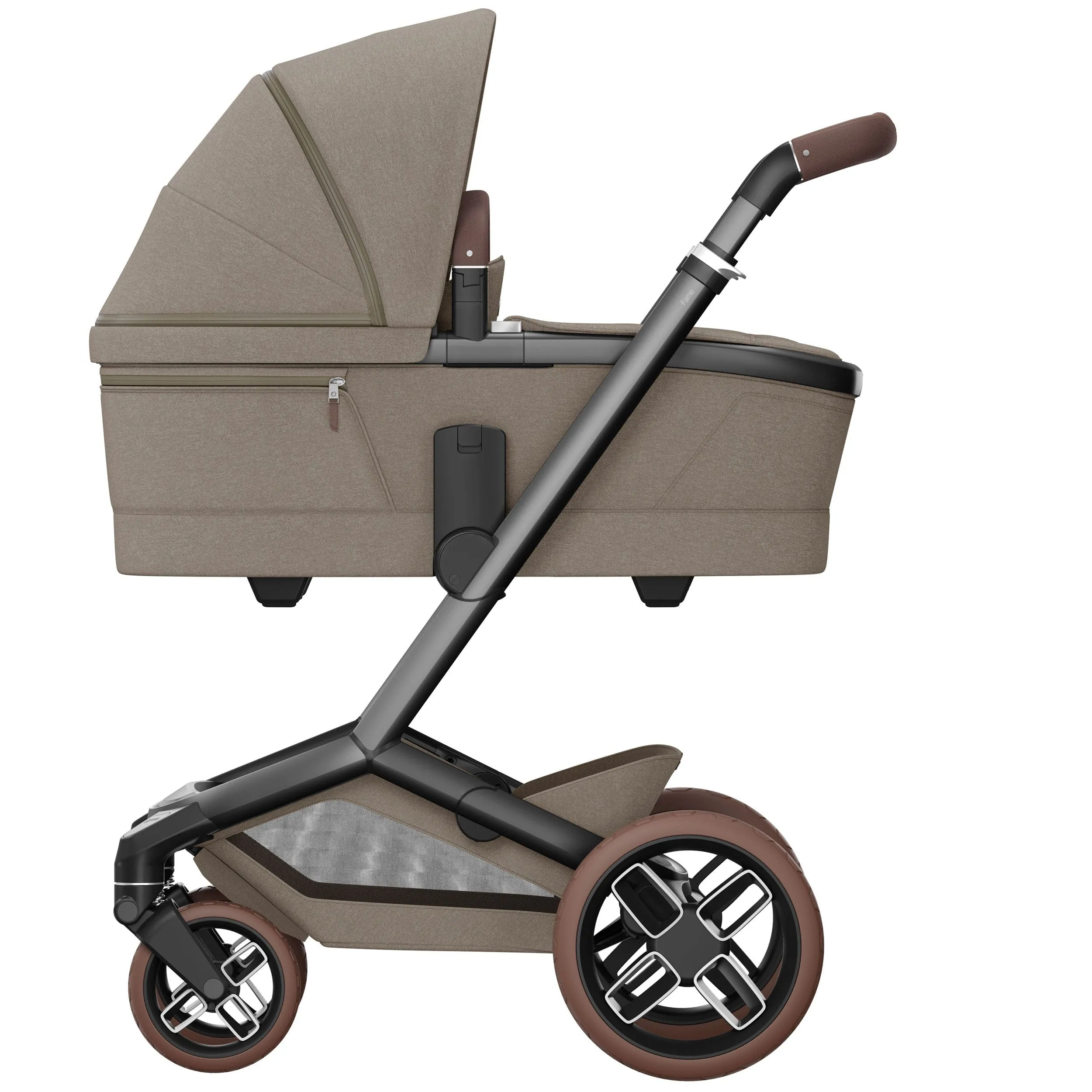 Maxi-Cosi FAME 8 Piece Complete Bundle in Twillic Truffle (Brown Wheels)