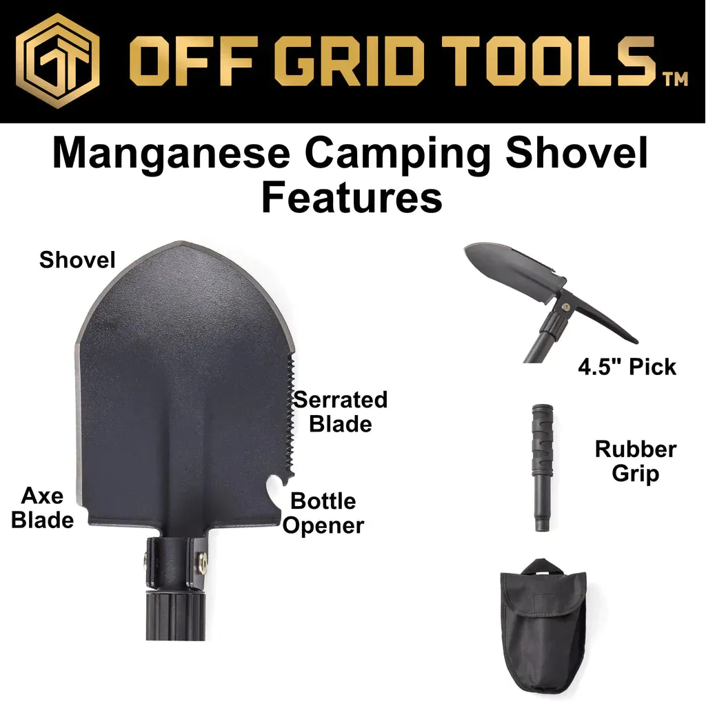 Off Grid Tools Manganese Camping Shovel