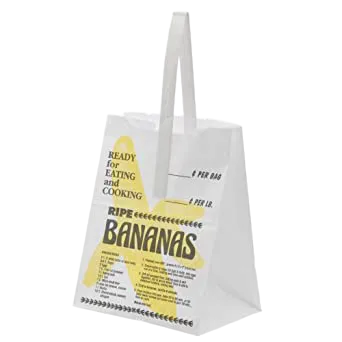 Paper Handle Produce Bag White #7 "Banana" Print 8" X 6" X 4" - 500/Case