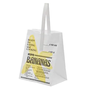 Paper Handle Produce Bag White #7 "Banana" Print 8" X 6" X 4" - 500/Case