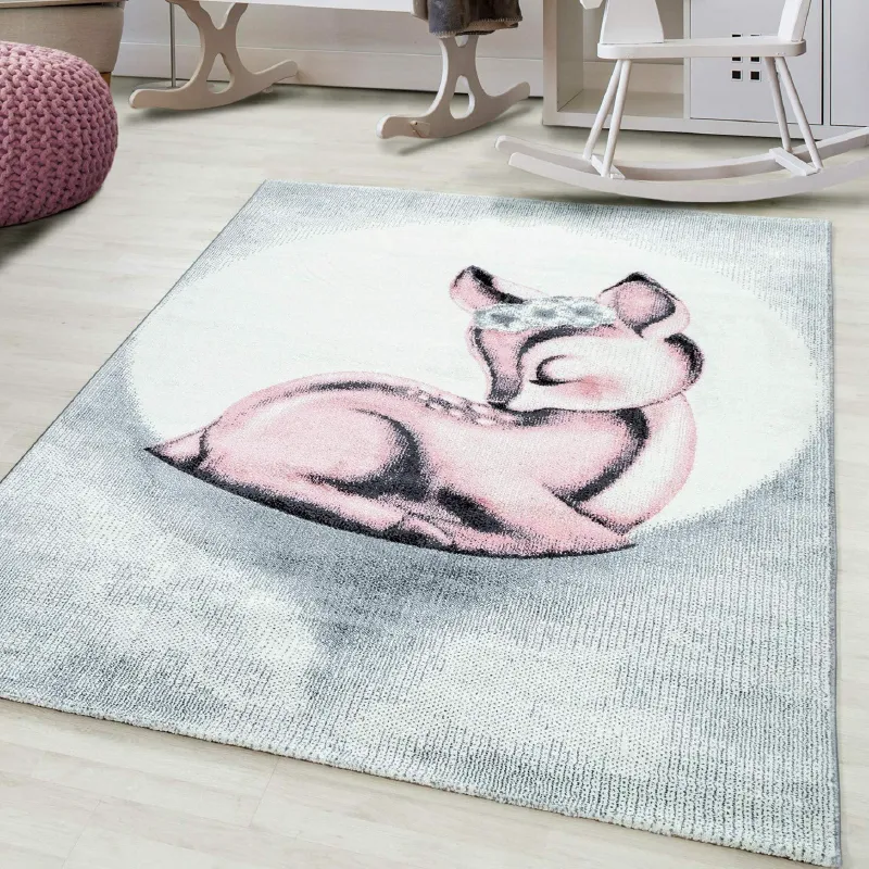 Pink Sleeping Fawn Kids Rug - Bambi