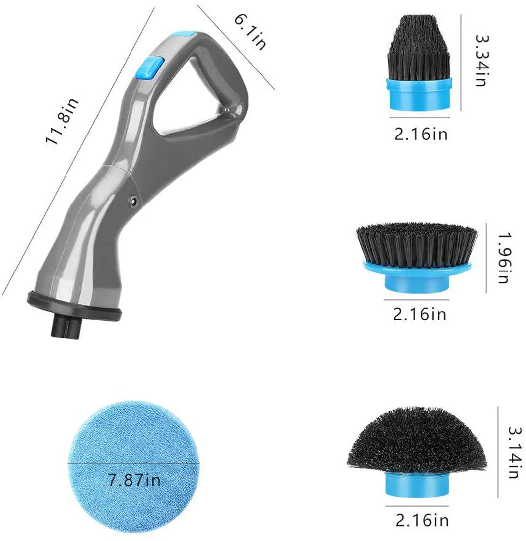 Rechargeable Electric Spin Power Scrubber Cleaning Brush with 4 Replaceable Brush Heads