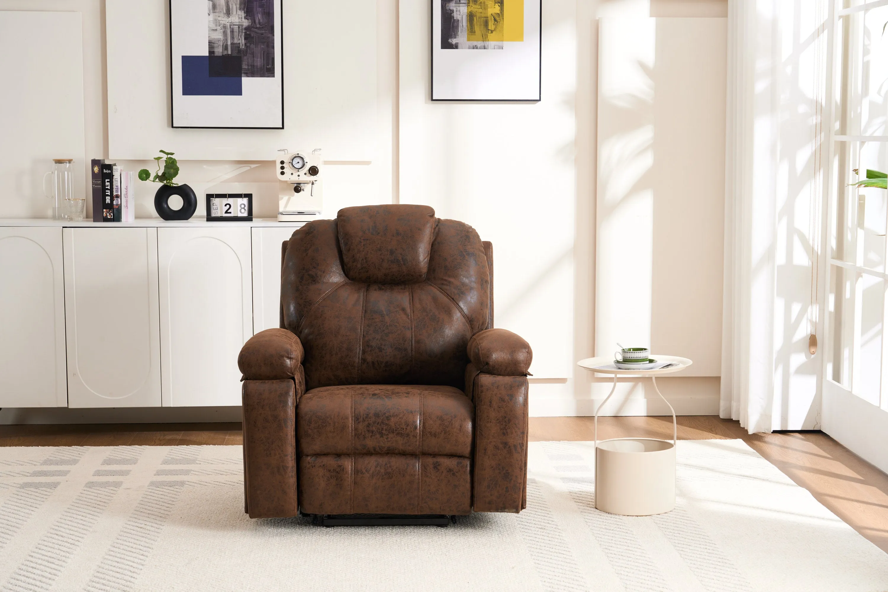 Rocha Power Lift Recliner Chair with Massage - Brown