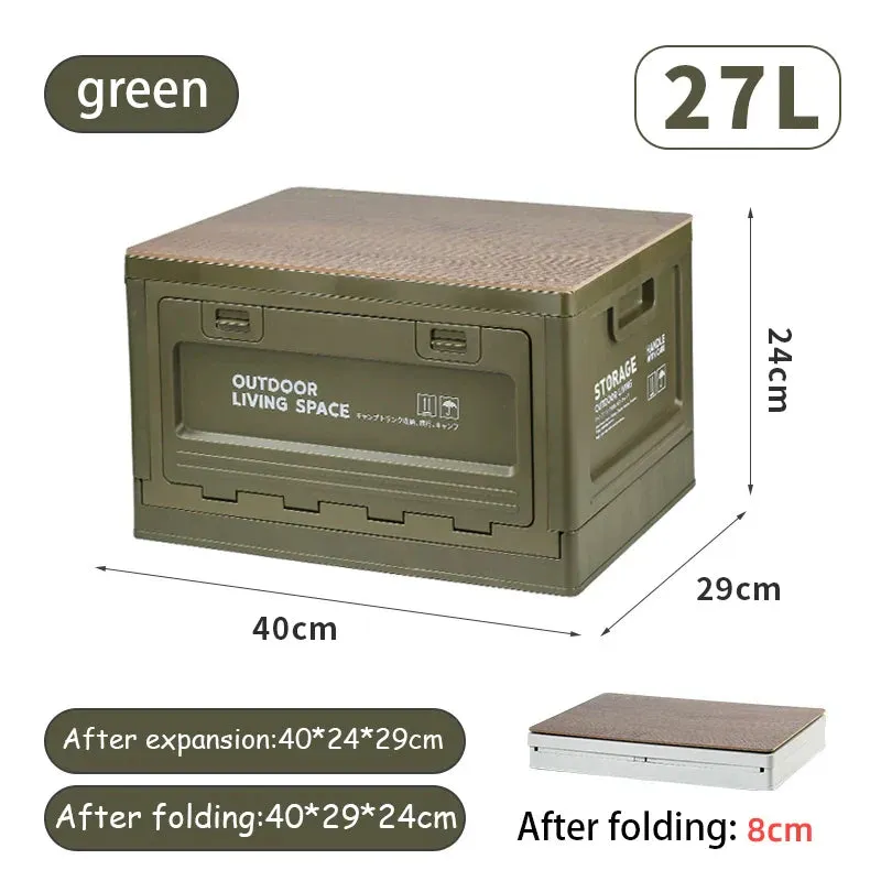 SINOTAO  -  Camping storage box, trunk organizer, camping picnic camping box, car folding outdoor bench and chopping board