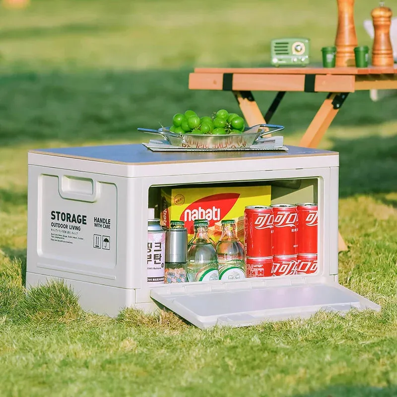 SINOTAO  -  Camping storage box, trunk organizer, camping picnic camping box, car folding outdoor bench and chopping board