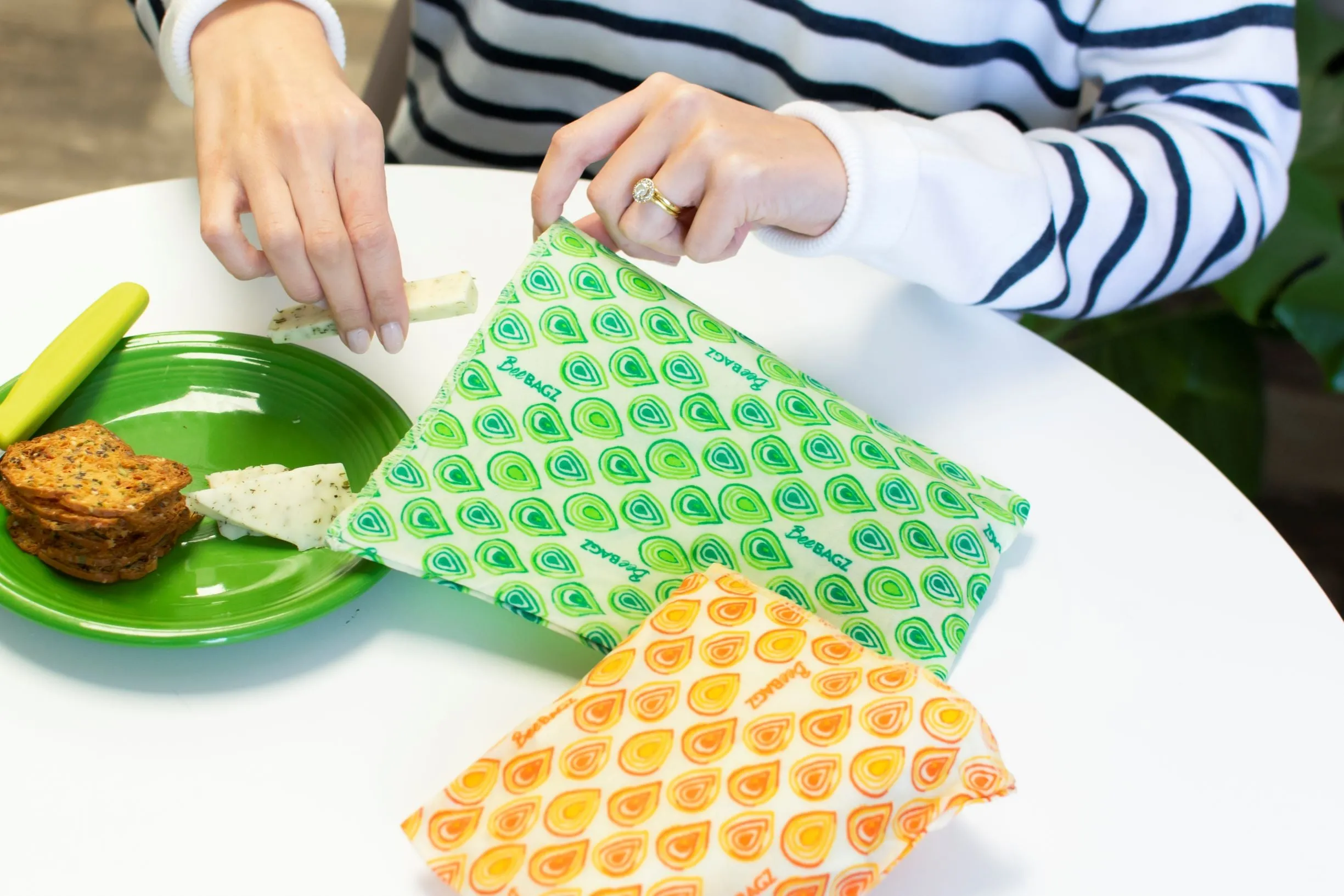 Snack Pack of 2 - Reusable Beeswax Wrap Food Storage Bags