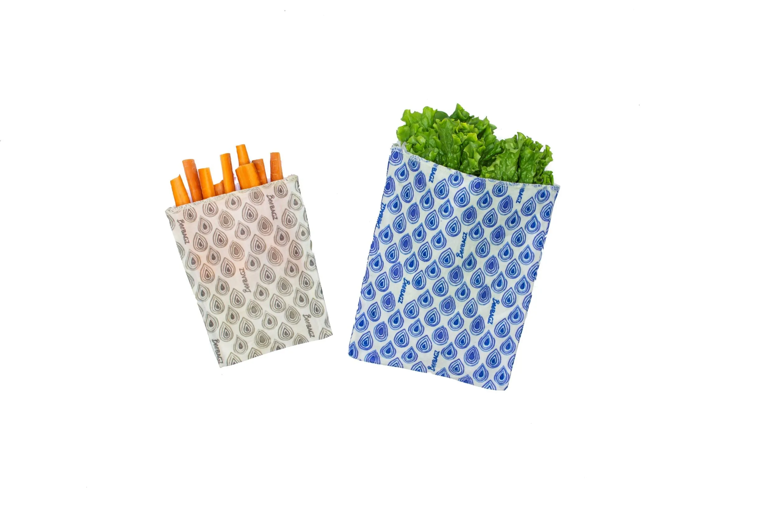 Snack Pack of 2 - Reusable Beeswax Wrap Food Storage Bags