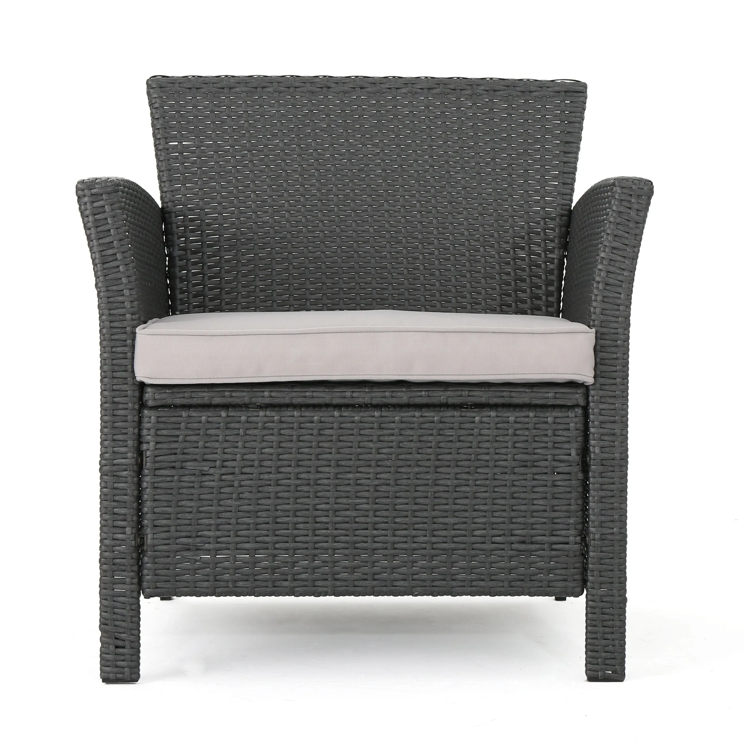 Tori Outdoor Wicker Club Chairs with Water-Resistant Cushions (Set of 2)