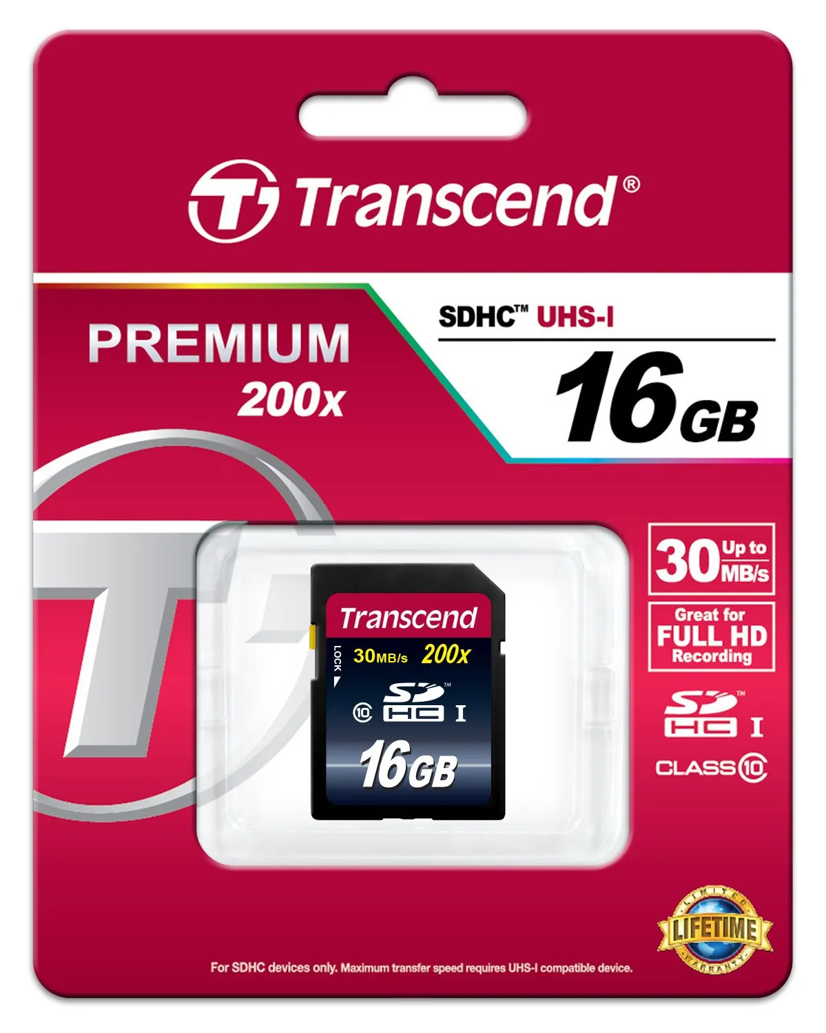 Transcend Premium 200X SDHC UHS-1 (16GB, TS16GSDHC10)