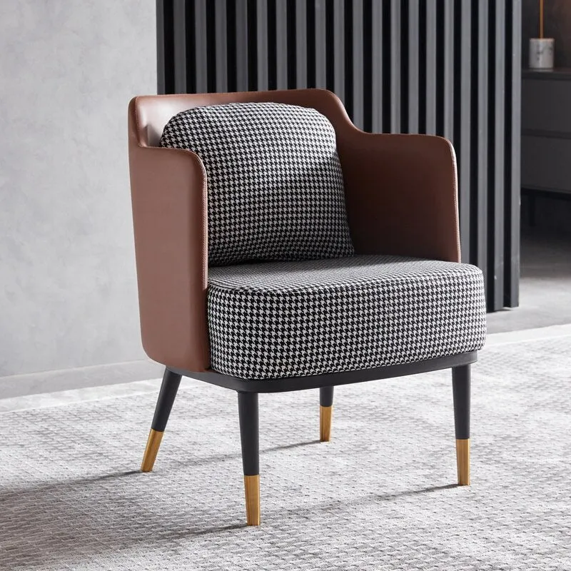 Unique Iron Armrest Indoor Accent Chair